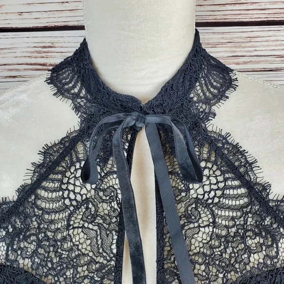 NWT Victoria's Secret 36D Dream Angels Black Lace Demi Bra w/ Collar and Tie - Picture 4 of 11